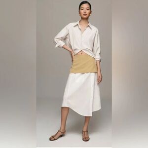 Maeve Layered Shirttail Midi Skirt Women’s Size M Anthropologie New